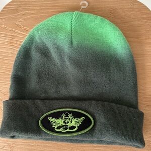 NWOT Boys Lie Ombre Beanie Green Streetwear Casual Logo Patch One Size
